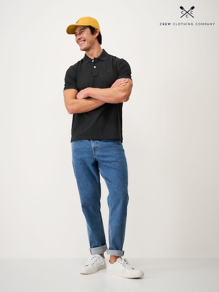 Charcoal Grey - Regular Crew Clothing 100% Cotton Pique Polo Shirt