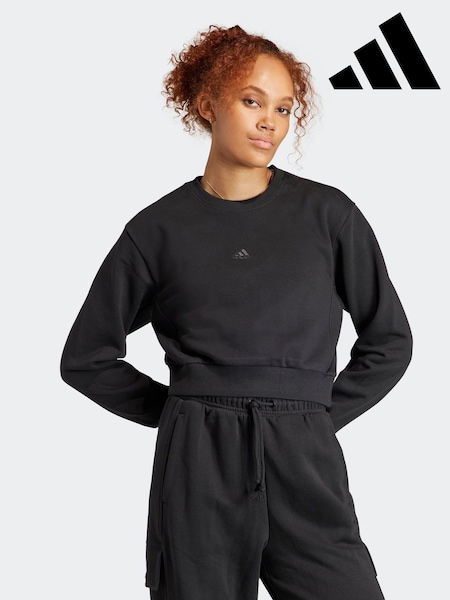 adidas Black Sportswear All Szn Fleece Crop Sweatshirt (773281) | €21