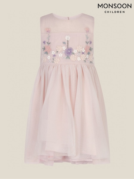 Pink - Monsoon Baby Matilda Sleeveless Meadow Party Dress