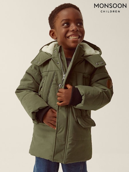 Yaşıl - Monsoon Water-resistant Puffer Coat