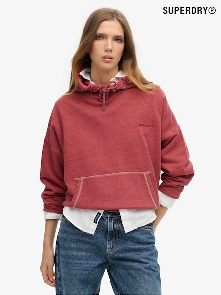 Superdry Red Essential Logo Overdyed 100% Cotton Hoodie (773840) | R$ 590