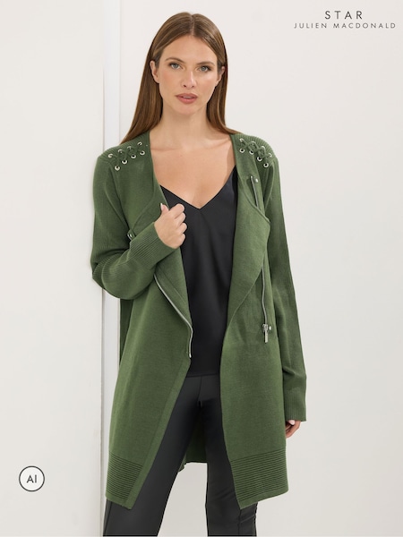 Green - Star By Julien Macdonald Biker Cardigan