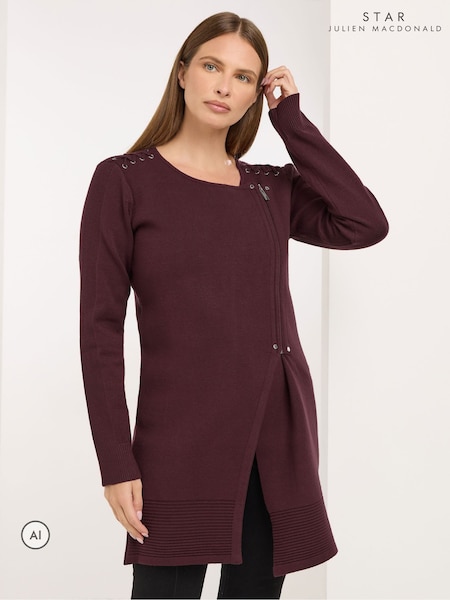 Red - Star By Julien Macdonald Biker Cardigan