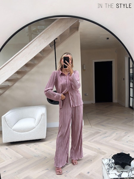 In The Style Pink Perrie Sian Plisse Trousers (774530) | €21.50