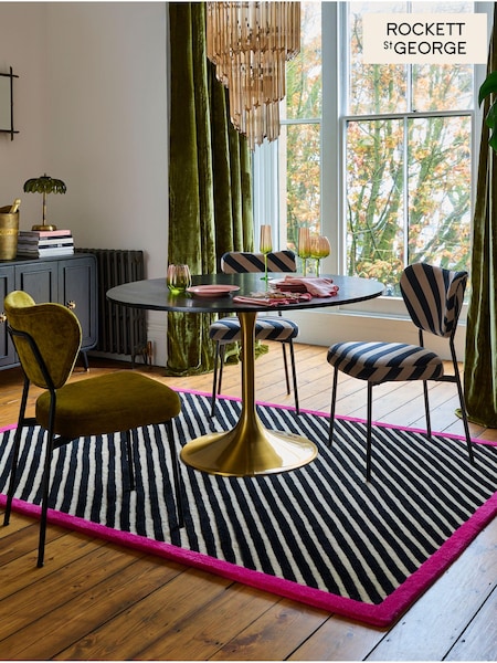 Rockett St George Black Wood Effect Wood Effect and Gold Dining Table (774708) | €976.50
