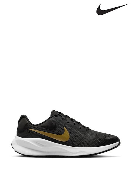 Nike Black/Gold Revolution 7 Road Running Trainers (775406) | €77