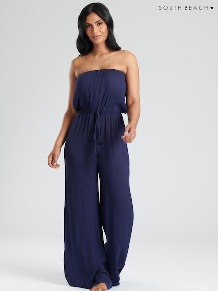 South Beach Natural Crinkle Viscose Strapless Jumpsuit (775678) | €18.50