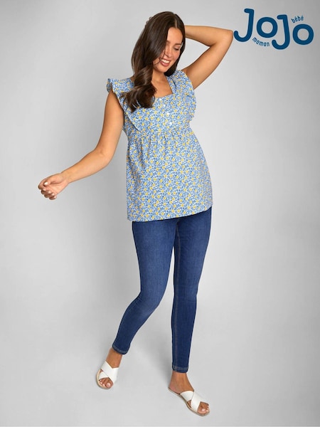 JoJo Maman Bébé Lemon Print Frill Sleeve Maternity Top (776008) | 56 €
