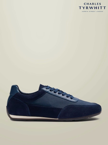 Blue - Regular Charles Tyrwhitt Leather Smart Trainers