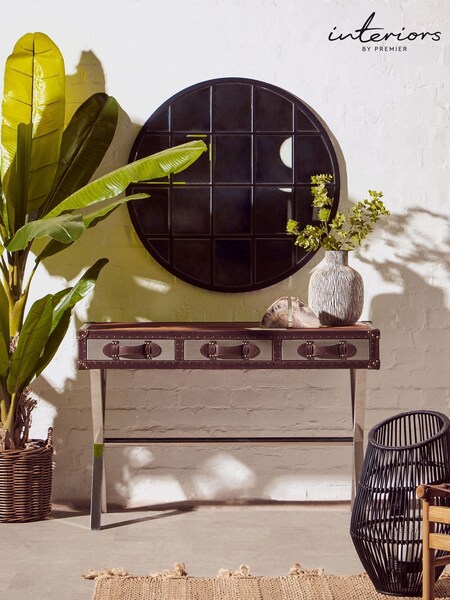 Interiors By Premier Genuine Cowhide Console Table