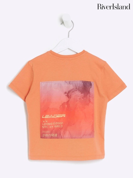 River Island Pink Boys Satin Back Print Graphic T-Shirt (776426) | €7.50