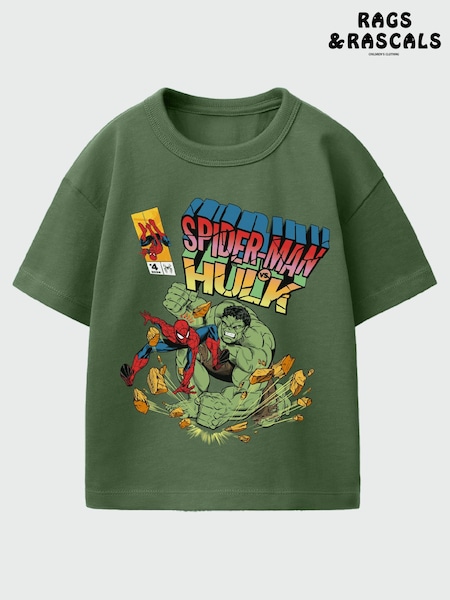 Green - Rags & Rascals Marvel Spider-man Brand New Day Hulk T-shirt
