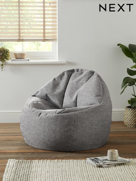 Charcoal Grey Chunky Weave Bean Bag Chair (776793) | €145