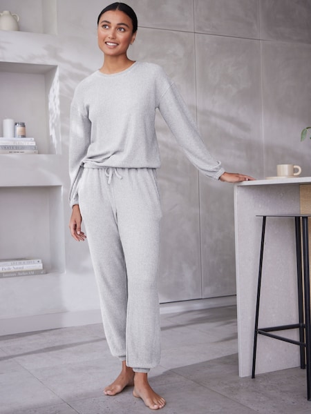 Grey Soft Waffle Long Sleeve Pyjamas (776933) | €25