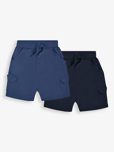 Azul añil y azul marino - JoJo Maman Bébé 2-Pack Jersey Cargo Shorts (777088) | 28 € - 33 €