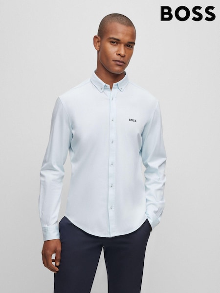 BOSS Pale Blue Biado Button Down Collar Long Sleeve Shirt (777351) | €76