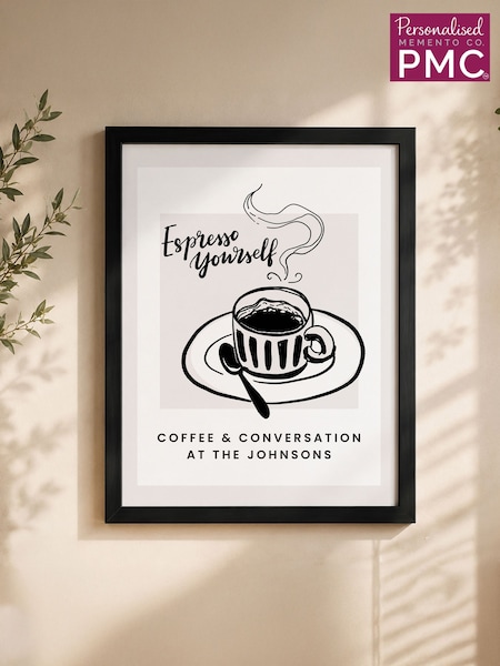 Personalised Espresso Black Framed Poster Print By Pmc