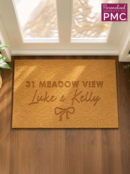 Personalised Bow Rectangle Indoor Doormat By Pmc