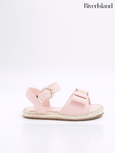 River Island Pink Girls 3D Bow Espadrille (777588) | OMR5