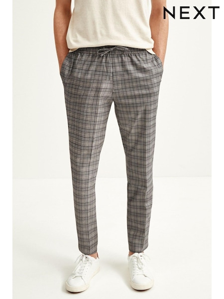 Grey Light Grey Check Formal Joggers (777744) | €11