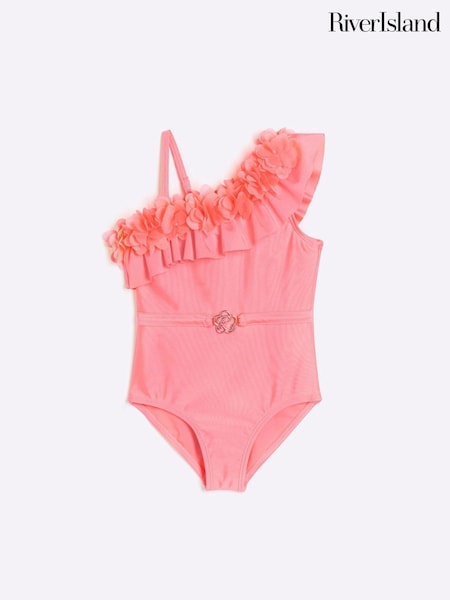 River Island Pink Chrome Girls Floral Swimsuit (778167) | €13
