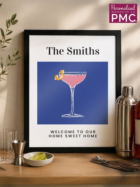 Personalised Cocktail Black Framed Poster Print By Pmc