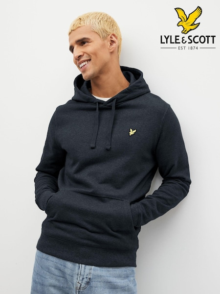 Lyle & Scott Charcoal Marl Cotton Pullover Hoodie (778933) | ₪352 - ₪377