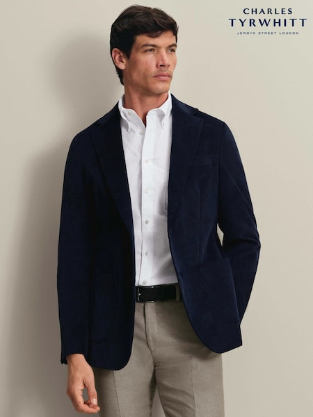 Blue - Regular Charles Tyrwhitt Corduroy Slim Fit Jacket