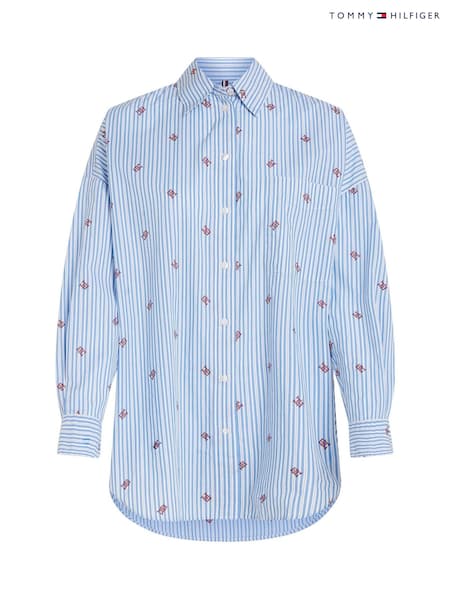 Tommy Hilfiger Oversized Blue Curve Stripe Shirt (779351) | €83