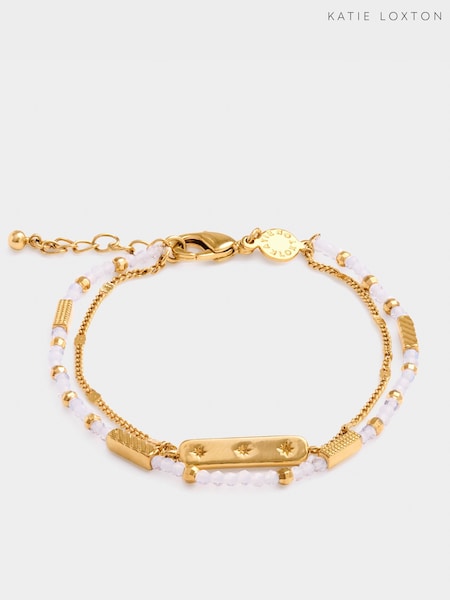 Gold - Katie Loxton Birthstone Bracelet | June | Moonstone |