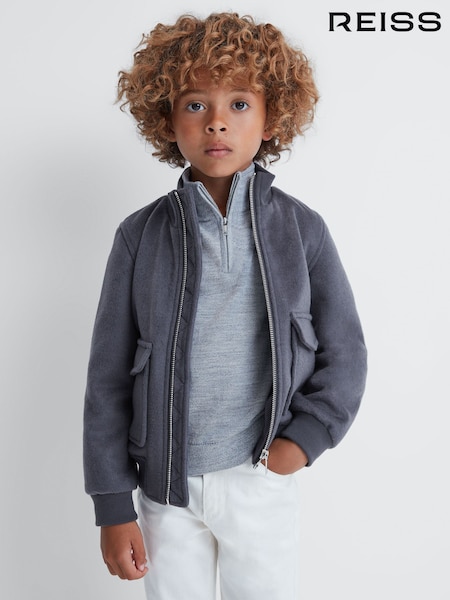 Reiss Airforce Blue Shuffle 9-14 yrs Wool Blend Zip-Through Jacket (779679) | €62