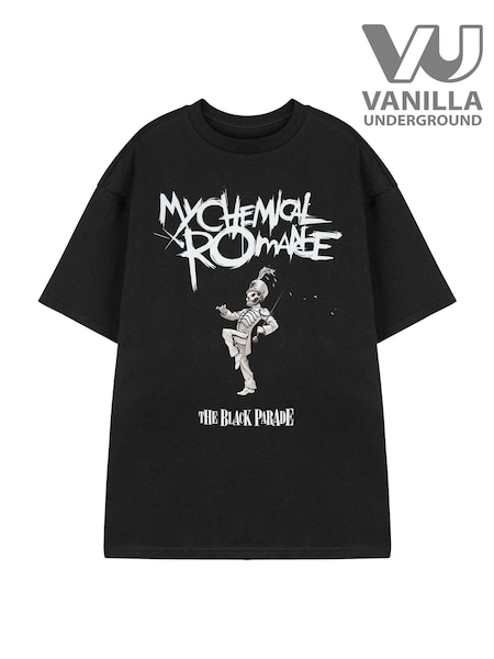 Black - Regular Vanilla Underground My Chemical Romance Marching Band Short Sleeved T-shirt