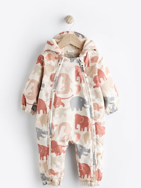 Neutral/Grey Safari Print Baby Packable All-In-One Pramsuit (0mths-2yrs) (780599) | € 14 - € 15