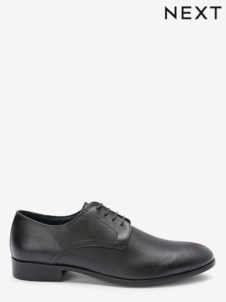Black Round Toe Leather Derby Shoes (780954) | €8