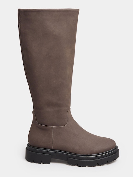 Yours Curve Brown Extra Wide Fit Cleated Calf Boots (781475) | €31