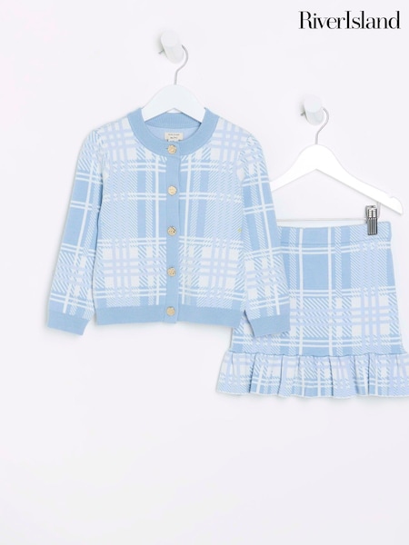 River Island Mini Girls Check Frill Skirt Set (781543) | €55