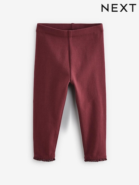 Burgundy Red Lace Trim Leggings (3mths-7yrs) (782058) | AED15 - AED25