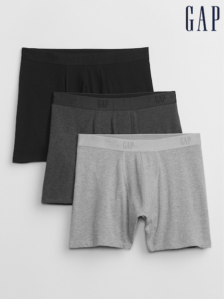 Gap Grey/Black Cotton Logo 3 Pack Boxers (782187) | €36