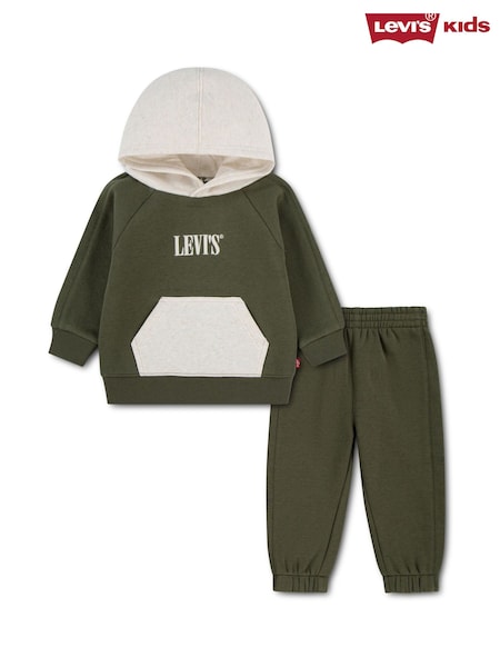 Green - Levi's® Colorblocked Pullover Hoodie And Joggers Set 2 Piece