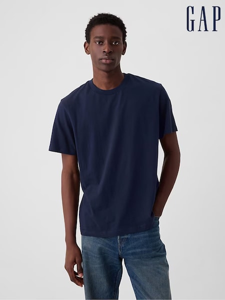 Gap Blue Crew Neck Classic 100% Cotton Short Sleeve T-Shirt (782792) | €17