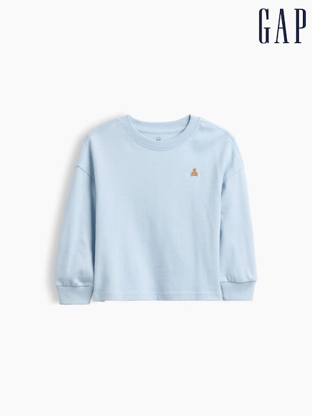 Blue - Gap Heavyweight Long Sleeve T-shirt (6mths-5yrs)