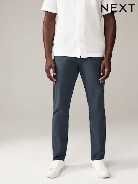 Blue Grey Mid Slim Fit Stretch Chinos Trousers (783550) | €28