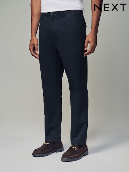 Navy Blue Regular Fit 100% Cotton Utility Style Chino Trousers (783695) | €32