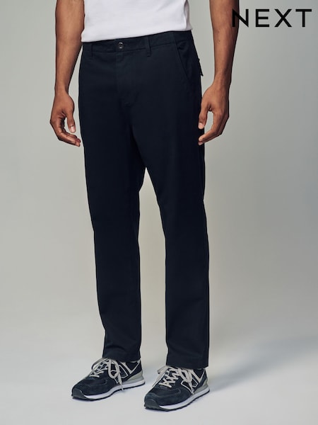 Black Regular Fit 100% Cotton Utility Style Chino Trousers (783754) | €32