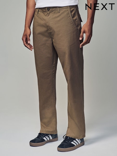 Tan Regular Fit 100% Cotton Utility Style Chino Trousers (783774) | R$ 270