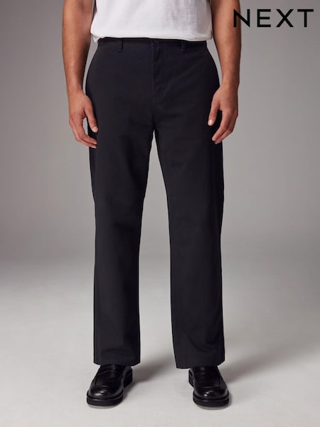 Black Straight Fit Utility Chino 100% Cotton Trousers (783838) | €13