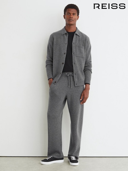 Mid Grey Melange - Regular Reiss Bryant 100% Cashmere Relaxed-fit Joggers