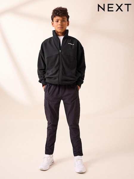 Black Fleece Mix Sporty Zip Through Sweatshirt (3-16yrs) (784427) | €18 - €24