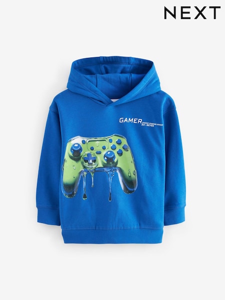 Cobalt Blue Controller Drippy Smile Graphic Hoodie (3-16yrs) (784477) | €21 - €26