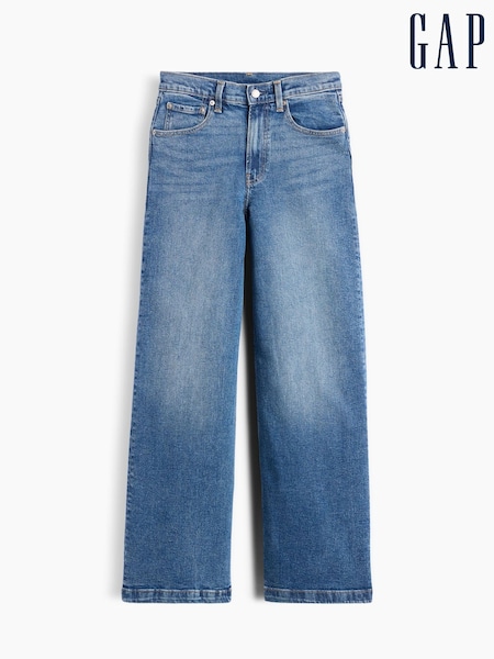 Mid Wash - Gap High Waisted Stride Wide-leg Jeans